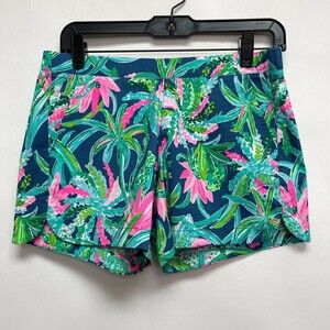 Lilly Pulitzer Women's Short Shorts Size XS Blue Green Pink Ocean View Macaw NWT
